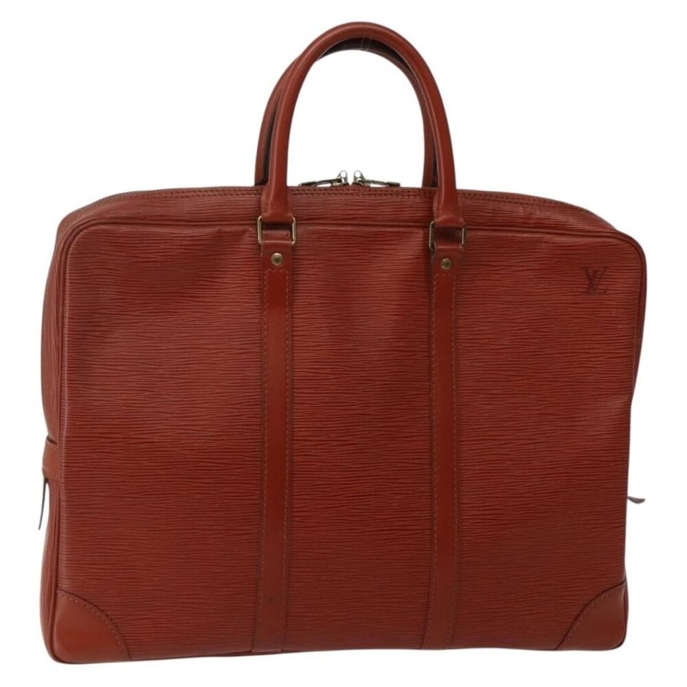 LOUIS VUITTON Epi Porte Documents Voyage Business Bag Brown M54478 Auth 143107